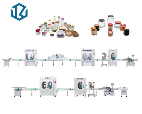 Chili Sauce Jam Honey  filling Packaging Line Capping Labeling Machine for Glass Bottle plastic bottle